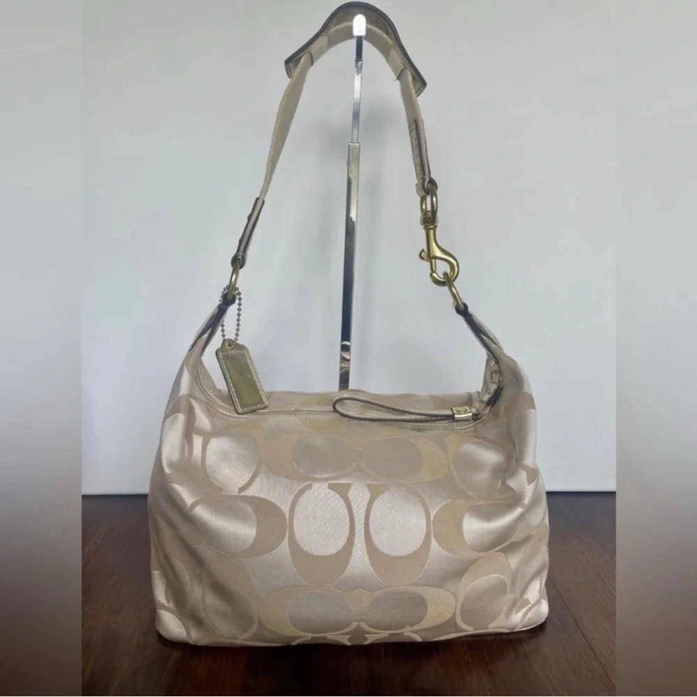 Coach Cream Shoulder Bag with Gold Hardware
